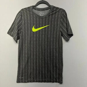 Nike Dri-Fit Cotton Tee Shirt All-Over-Logo CT6468-063 Grey Men's S